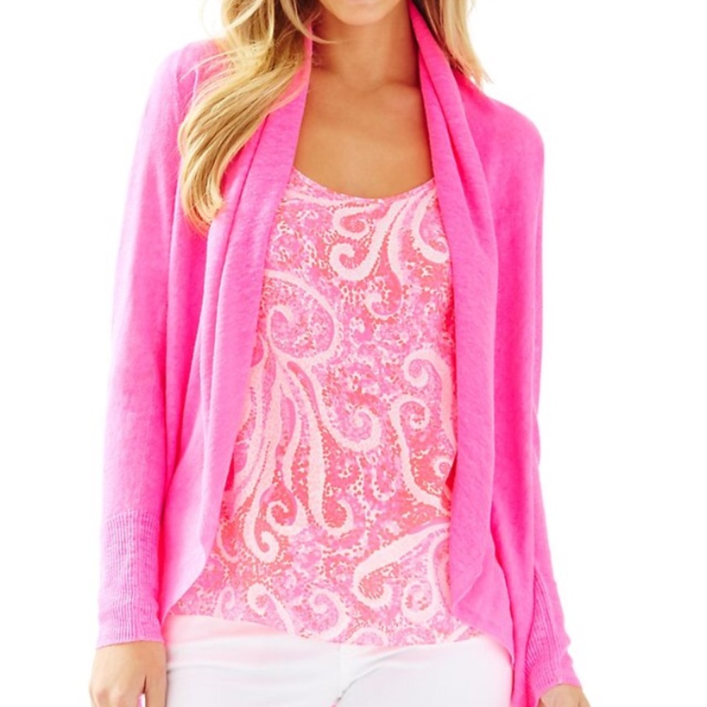 Lilly Pulitzer pink open cardigan